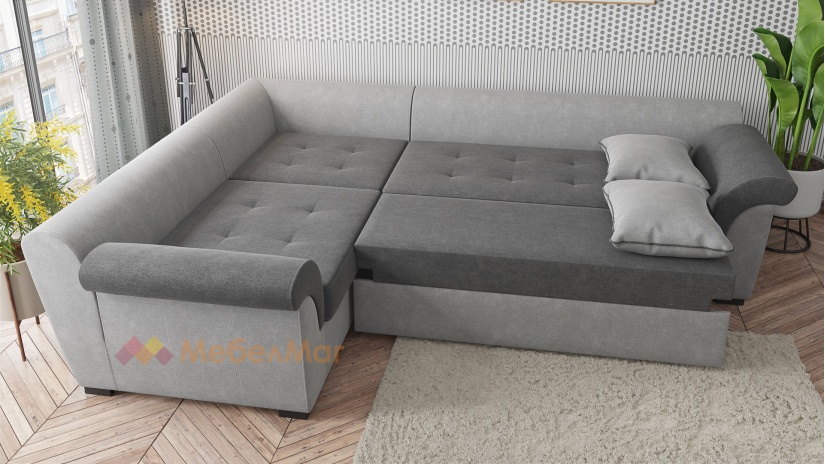 Ъглов диван Памела XL с посока графит със сиво - изглед 5