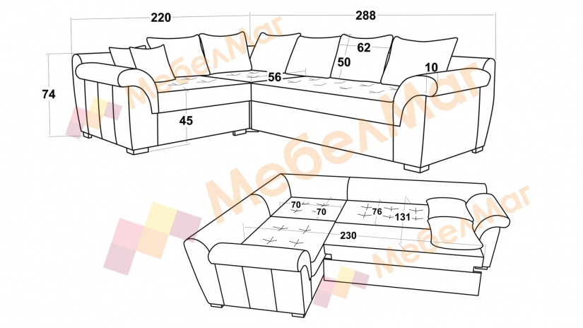 Ъглов диван Памела XL с посока графит със сиво - изглед 6