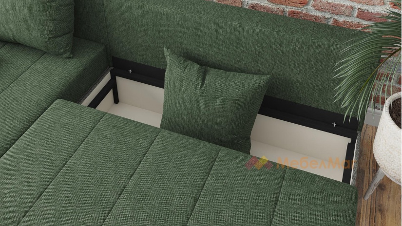 Ъглов диван Силви универсален зелен със сиво - изглед 3