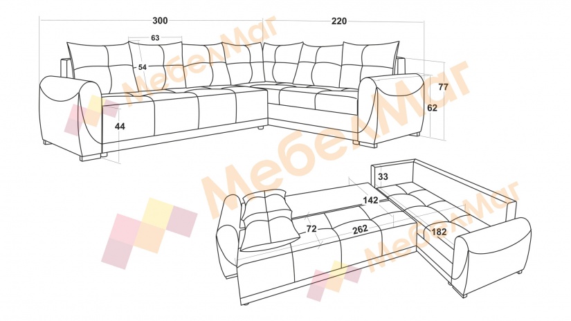 Ъглов диван Темпо с посока светло кафяв с кафяво - изглед 6