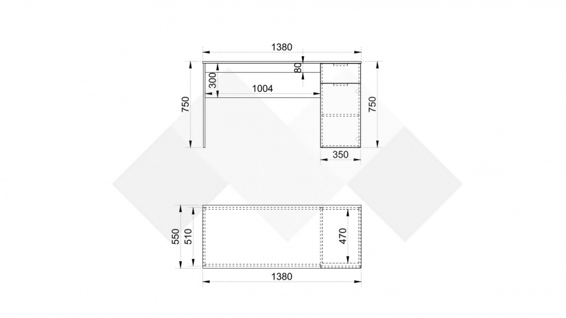 Бюро Кашмир кашмир - изглед 2 - МебелМаг Бюро Кашмир кашмир - изглед 2