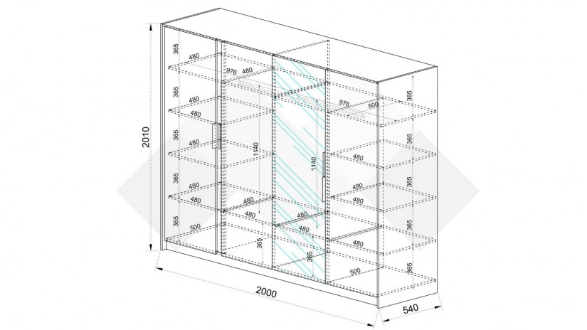 Гардероб Кашмир четирикрилни кашмир - изглед 4 - МебелМаг Гардероб Кашмир четирикрилни кашмир - изглед 4