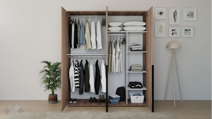 Гардероб Огняна четирикрилни орех осло - изглед 2