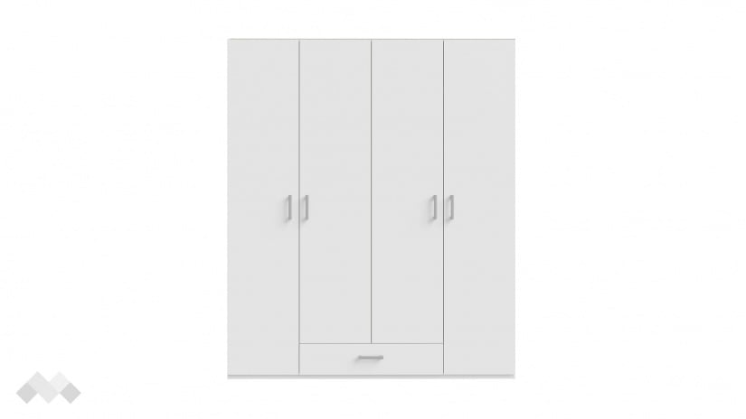Гардероб Беатрис четирикрилни бял - изглед 3