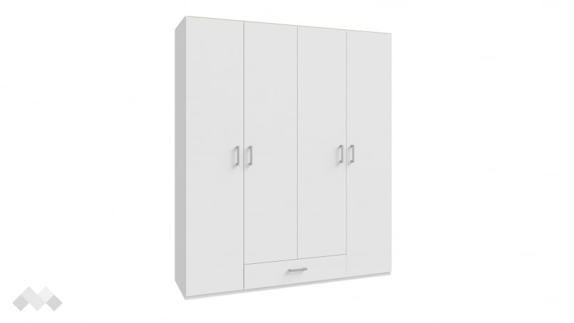 Гардероб Беатрис четирикрилни бял - изглед 4