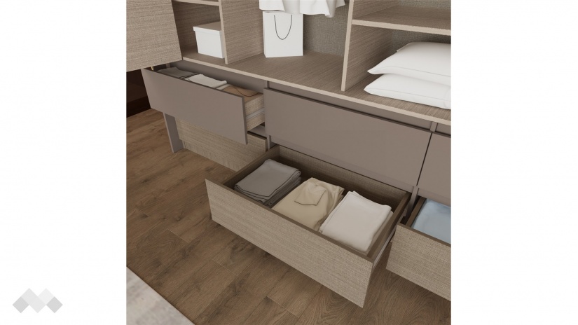 Гардероб Захир четирикрилни мока с лате - изглед 4 - МебелМаг Гардероб Захир четирикрилни мока с лате - изглед 4