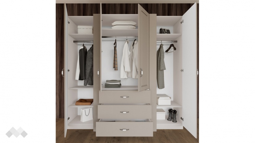 Гардероб Еридан четирикрилни кашмир с капучино мат - изглед 2