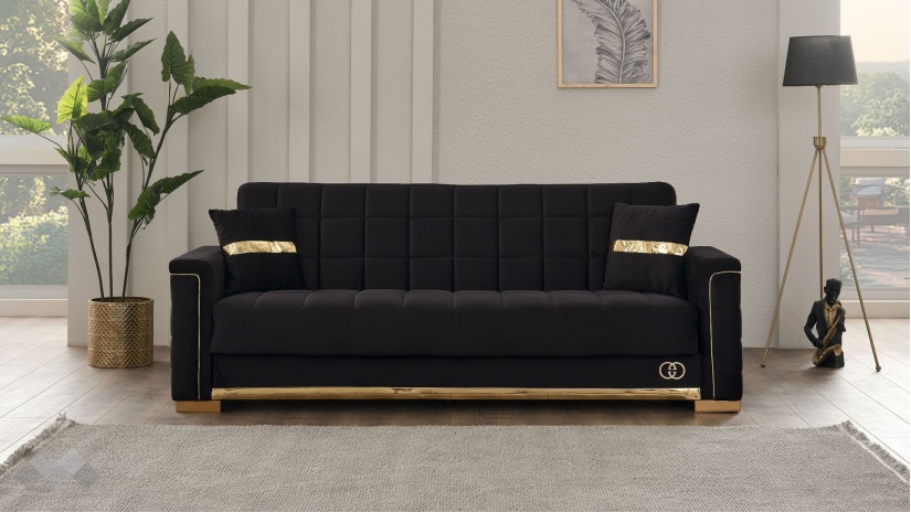 Диван Агра триместни черен - изглед 2