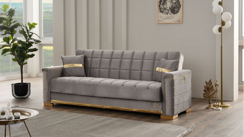 Диван Агра триместни сив - изглед 1 - МебелМаг Диван Агра триместни сив - изглед 1