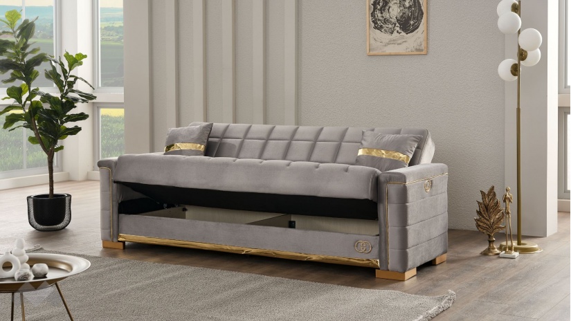 Диван Агра триместни сив - изглед 3 - МебелМаг Диван Агра триместни сив - изглед 3