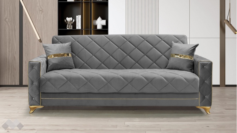 Диван Алмере триместни сив - изглед 2 - МебелМаг Диван Алмере триместни сив - изглед 2