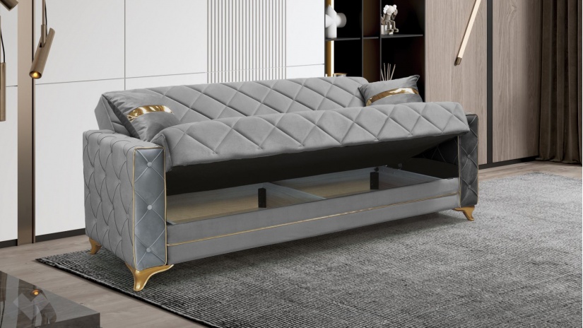 Диван Алмере триместни сив - изглед 3 - МебелМаг Диван Алмере триместни сив - изглед 3