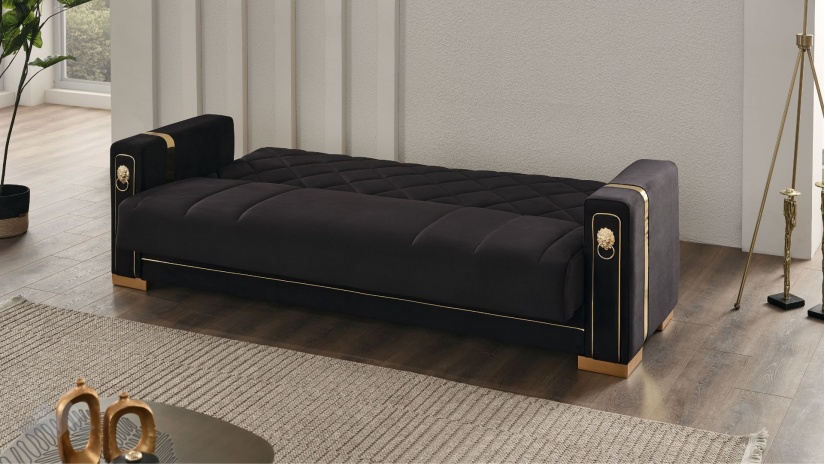 Диван Анталия триместни черен - изглед 4 - МебелМаг Диван Анталия триместни черен - изглед 4