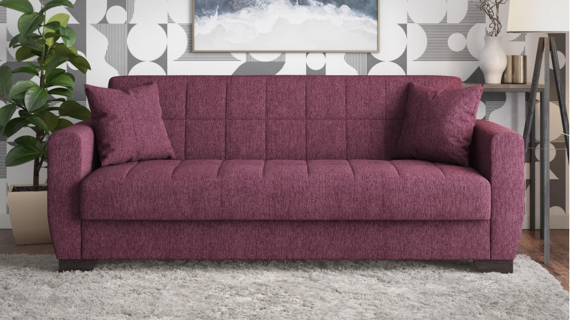 Диван Барато триместни бордо - изглед 1