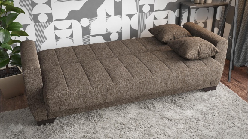 Диван Барато триместни кафяв - изглед 4