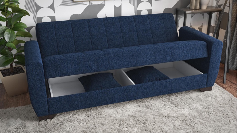 Диван Барато триместни син - изглед 3 - МебелМаг Диван Барато триместни син - изглед 3