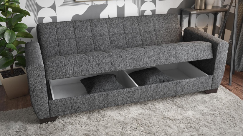 Диван Барато триместни сив - изглед 3 - МебелМаг Диван Барато триместни сив - изглед 3