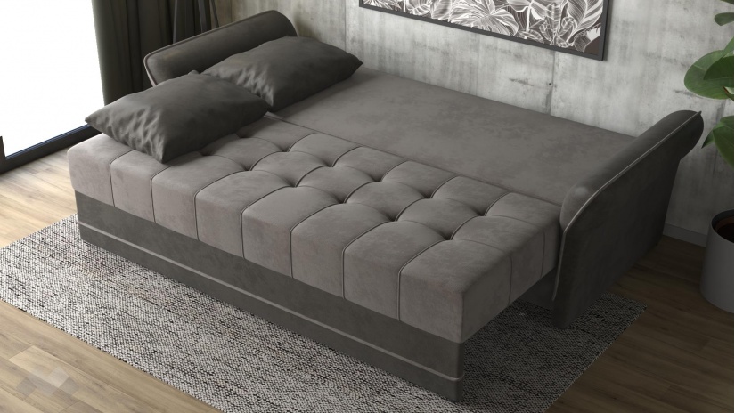 Диван Бени триместни графит със сиво - изглед 4