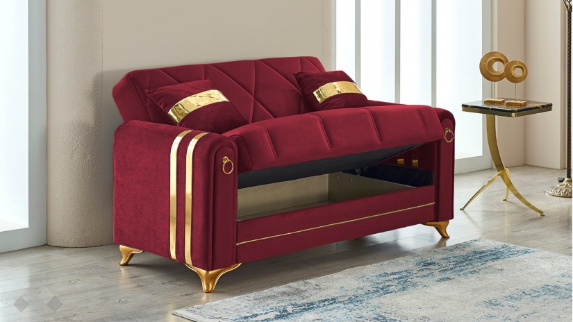 Диван Клара двуместни бордо - изглед 2 - МебелМаг Диван Клара двуместни бордо - изглед 2