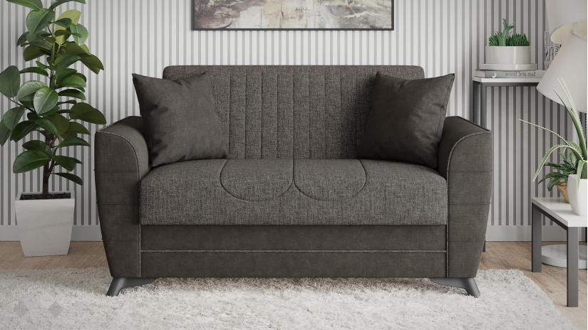 Диван Ялта двуместни сив с черно - изглед 2