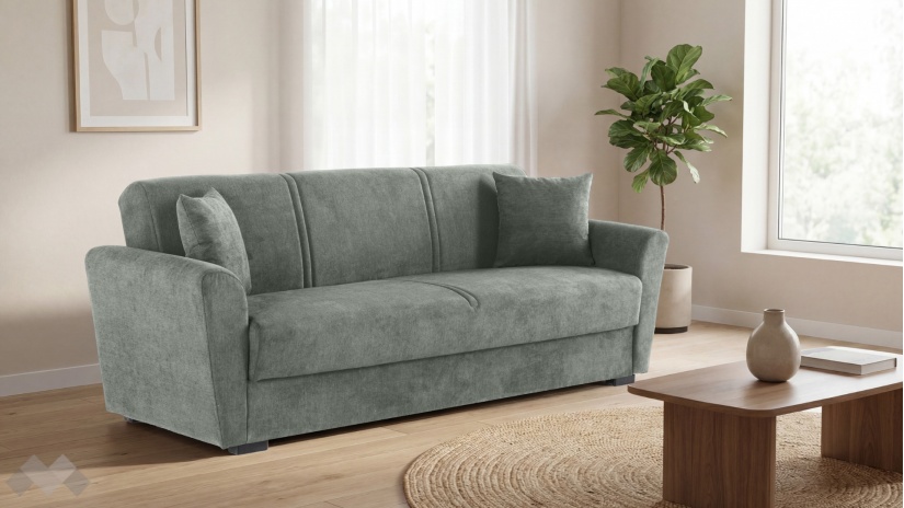 Диван Фокс триместни зелен - изглед 1 - МебелМаг Диван Фокс триместни зелен - изглед 1