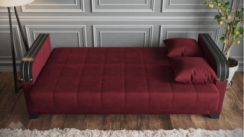 Диван Фъргис триместни бордо - изглед 3 - МебелМаг Диван Фъргис триместни бордо - изглед 3