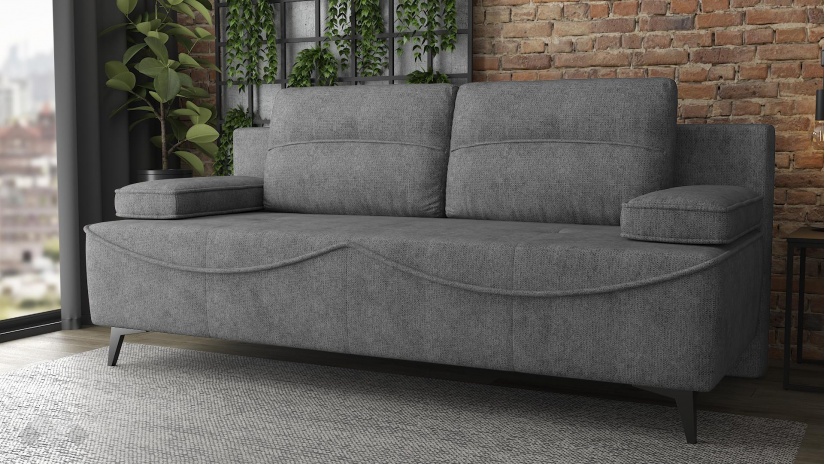 Диван Гретан триместни сив - изглед 1