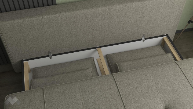 Диван Кент триместни бежов - изглед 3