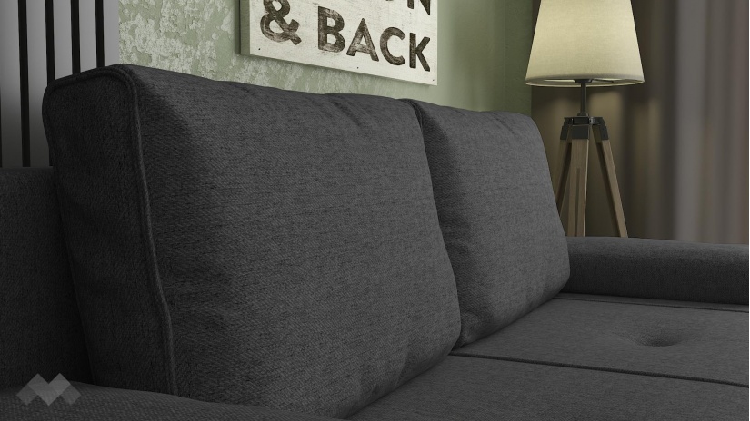 Диван Кент триместни сив - изглед 5 - МебелМаг Диван Кент триместни сив - изглед 5