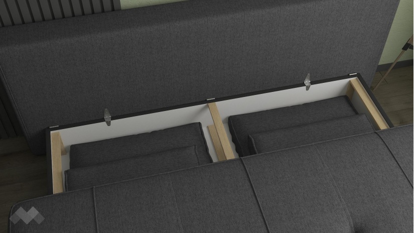 Диван Кент триместни сив - изглед 3 - МебелМаг Диван Кент триместни сив - изглед 3