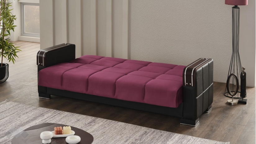 Диван Малатия триместни бордо - изглед 4