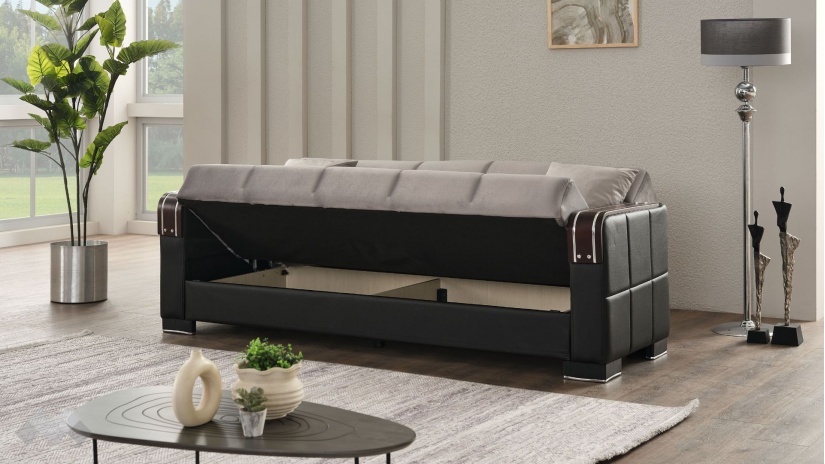 Диван Малатия триместни сив - изглед 3 - МебелМаг Диван Малатия триместни сив - изглед 3