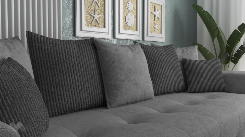 Диван Реджин триместни сив - изглед 5