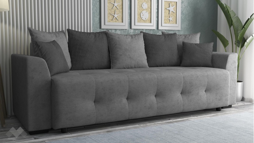 Диван Реджин триместни сив - изглед 1