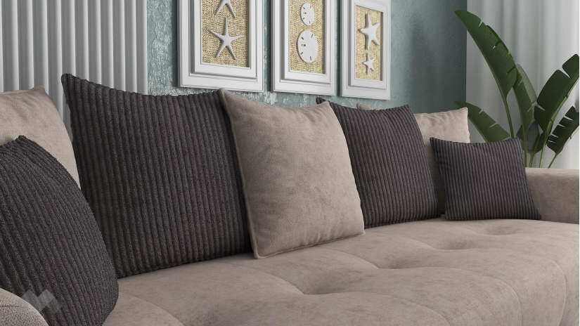 Диван Реджин триместни светло кафяв с кафяво - изглед 5