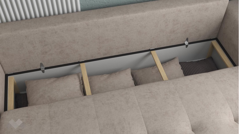 Диван Реджин триместни светло кафяв с кафяво - изглед 3