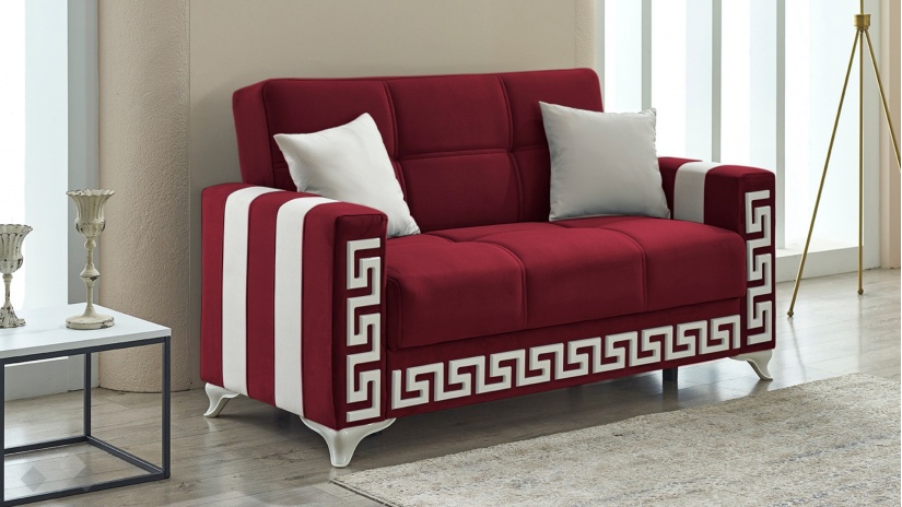 Диван Сабина двуместни бордо - изглед 2