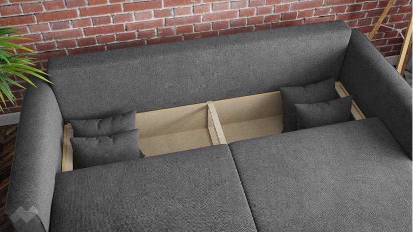 Диван Типо триместни сив - изглед 4
