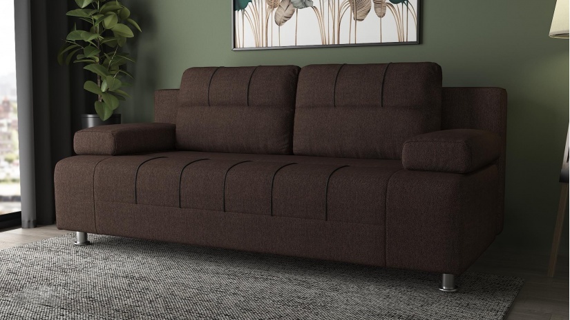 Диван Тори триместни кафяв - изглед 1