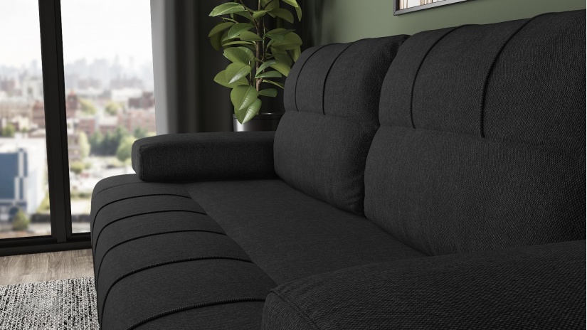 Диван Тори триместни тъмно сив - изглед 5 - МебелМаг Диван Тори триместни тъмно сив - изглед 5