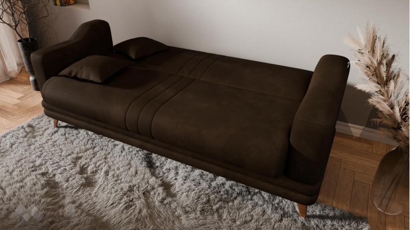 Диван Арелис триместни кафяв - изглед 4