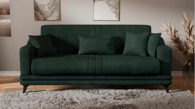 Диван Арелис триместни зелен - изглед 2