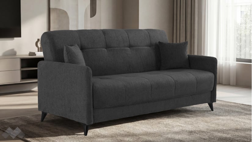 Диван Басел Покет триместни графит - изглед 1