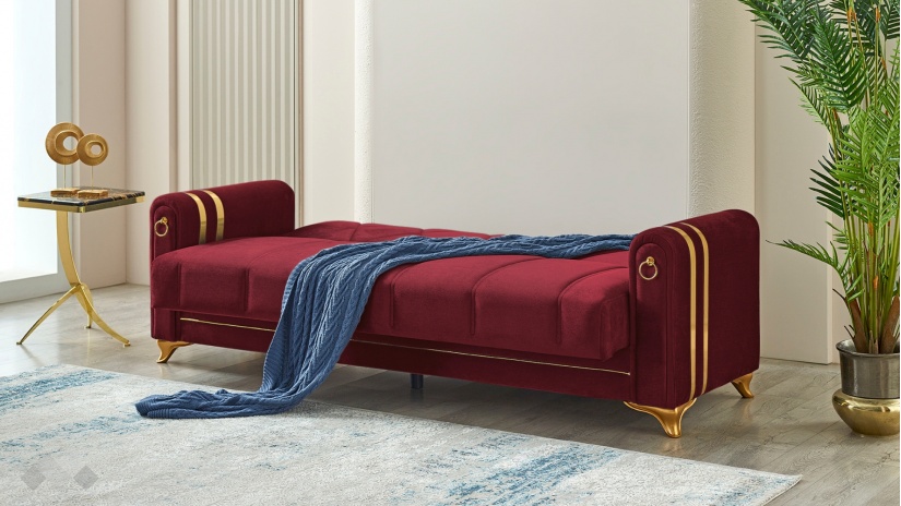 Диван Клара триместни бордо - изглед 3 - МебелМаг Диван Клара триместни бордо - изглед 3