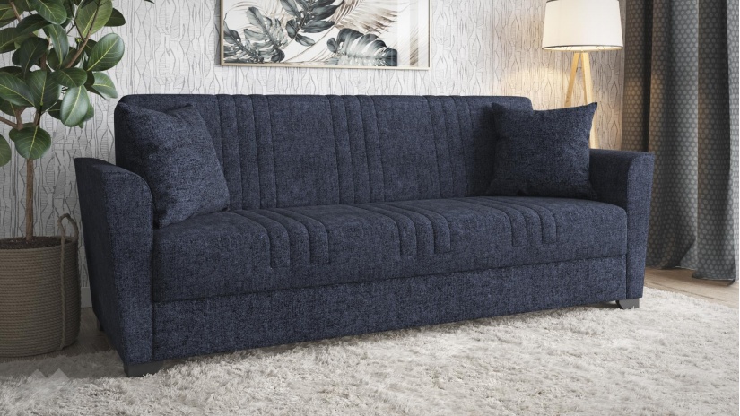 Диван Джина триместни деним - изглед 1 - МебелМаг Диван Джина триместни деним - изглед 1