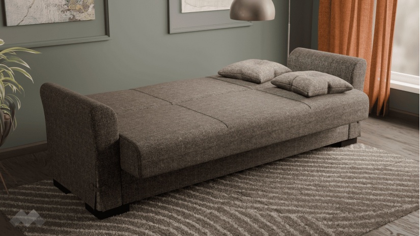 Диван Флоранс триместни кафяв - изглед 4