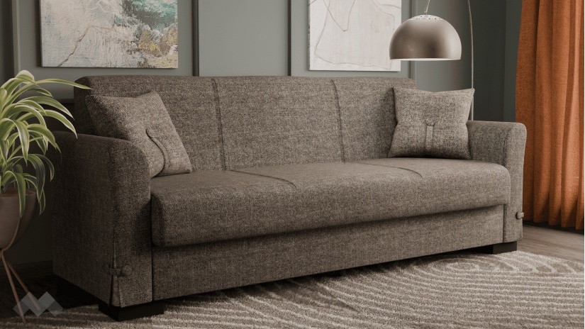 Диван Флоранс триместни кафяв - изглед 1