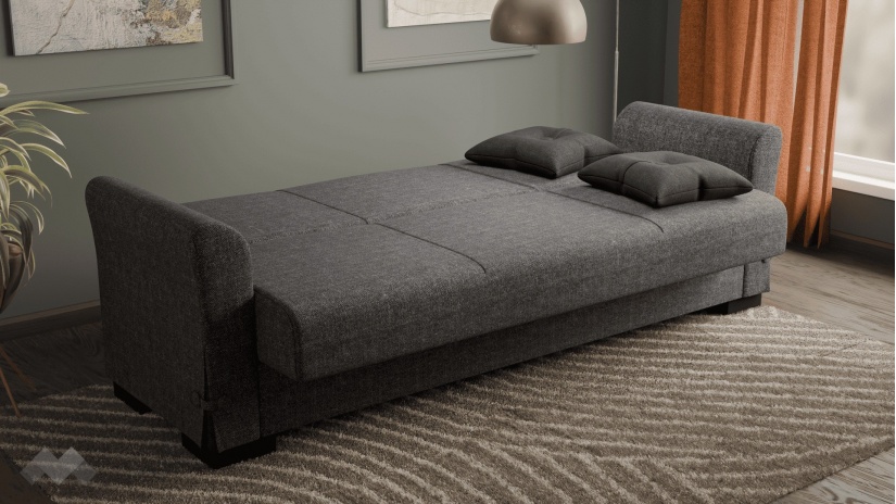 Диван Флоранс триместни сив - изглед 4 - МебелМаг Диван Флоранс триместни сив - изглед 4