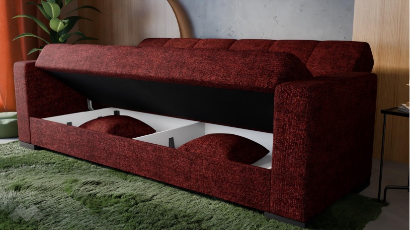 Диван Канзас триместни бордо - изглед 3
