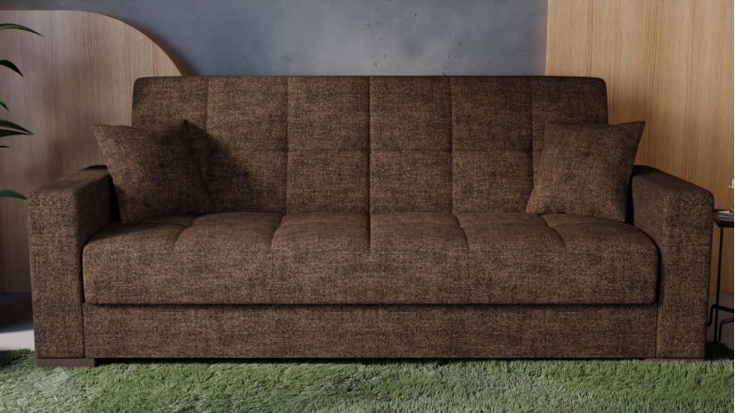 Диван Канзас триместни кафяв - изглед 2